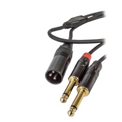 Extension audio 2 conec plug ts 6.3mm a 1 XLR 1m
