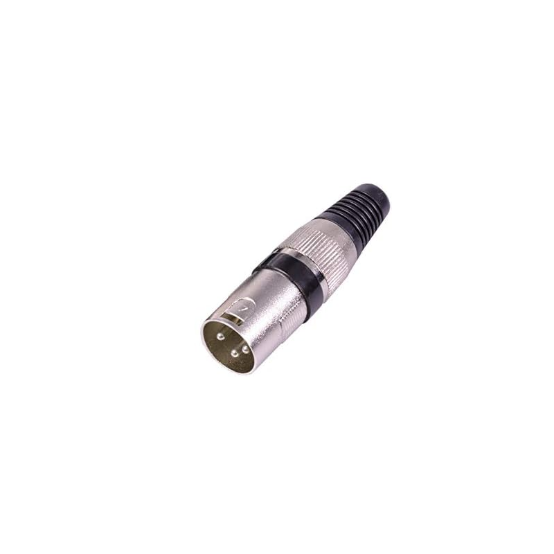 Conec XLR macho 3 puntas con seguro negro estandar