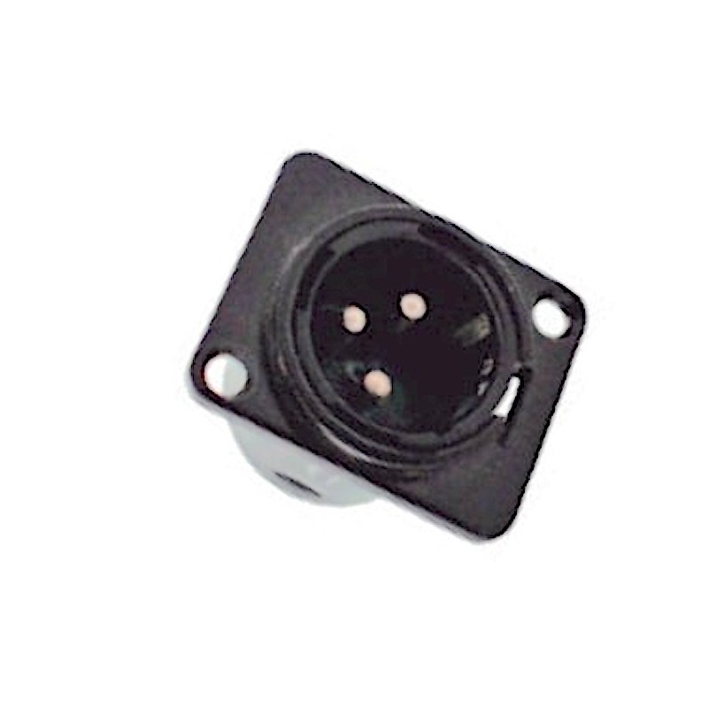 Conector XLR macho 3 puntas metal para chasis