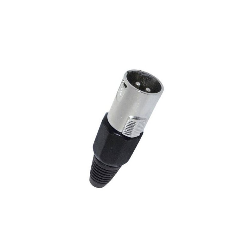 Conector XLR macho 3 puntas seguro y aislante negro
