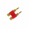 Conector doble banana dorado jumbo rojo