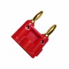 Conector doble banana punta dorada rojo