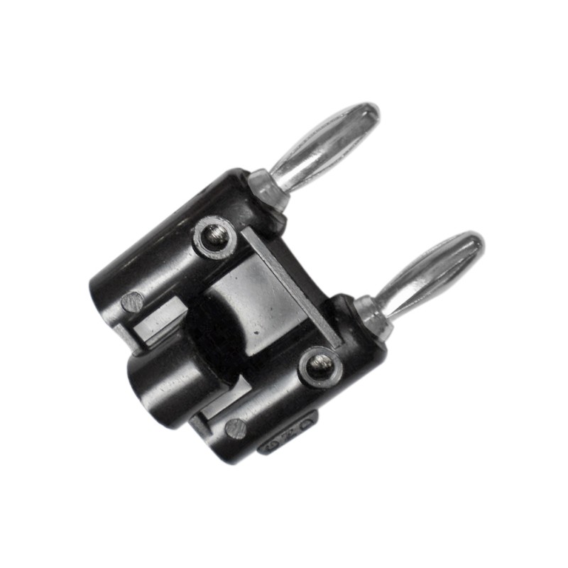 Conector doble banana punta metalica negro