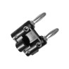 Conector doble banana punta metalica negro