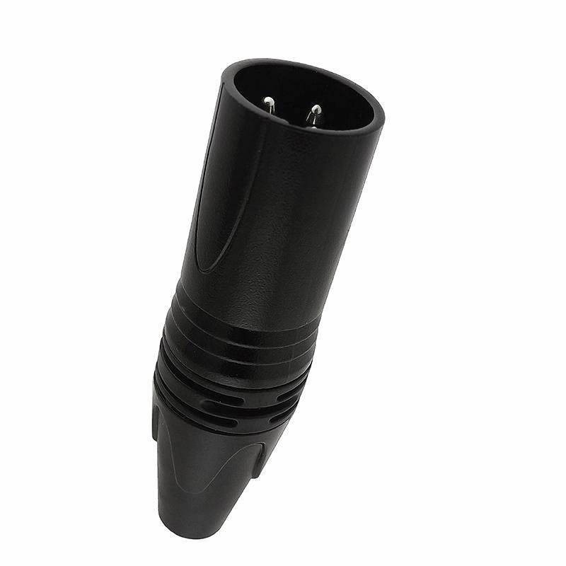 Conector XLR macho 3 puntas con aislante negro