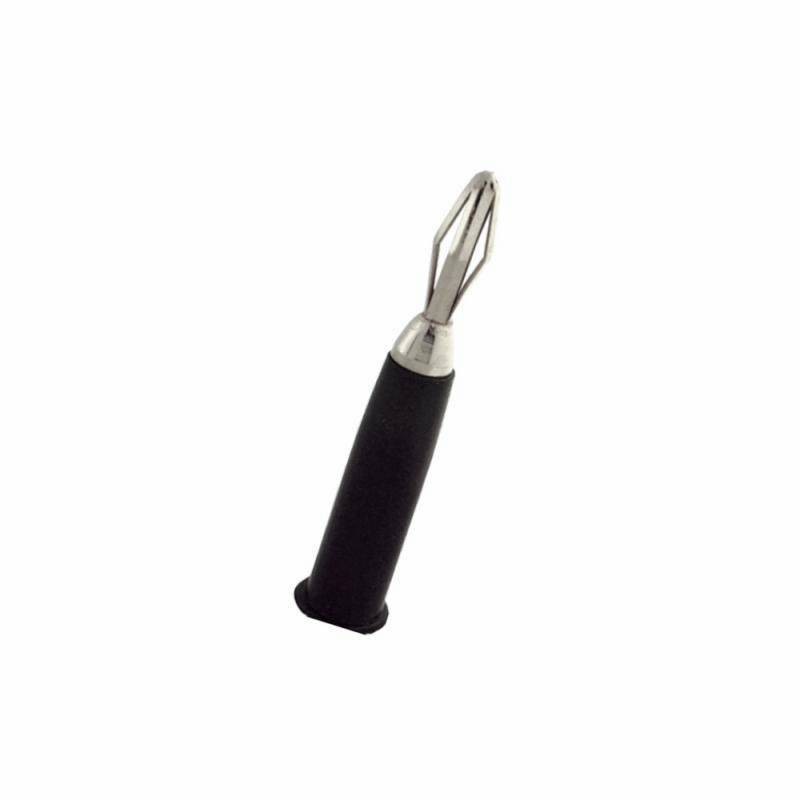 Conector banana plastico punta metalica negro