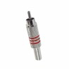 Conector RCA macho metal con resorte rojo
