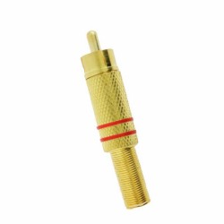 Conector RCA macho dorado...
