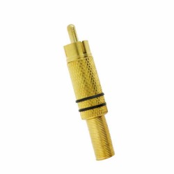 Conector RCA macho dorado...