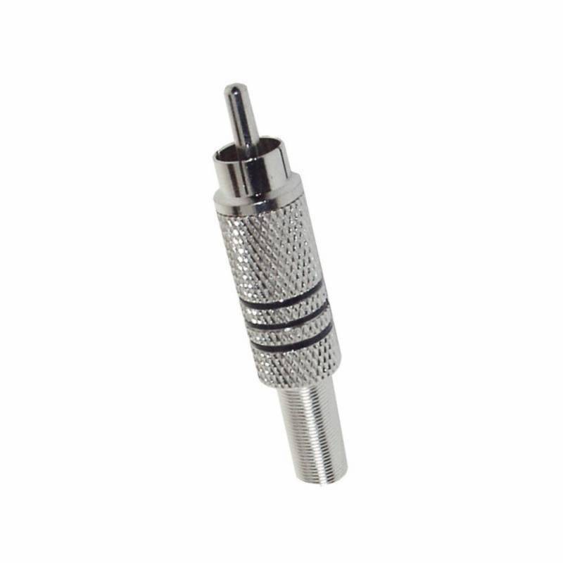 Conector RCA macho metal con resorte negro