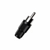 Conector RCA macho de plastico negro