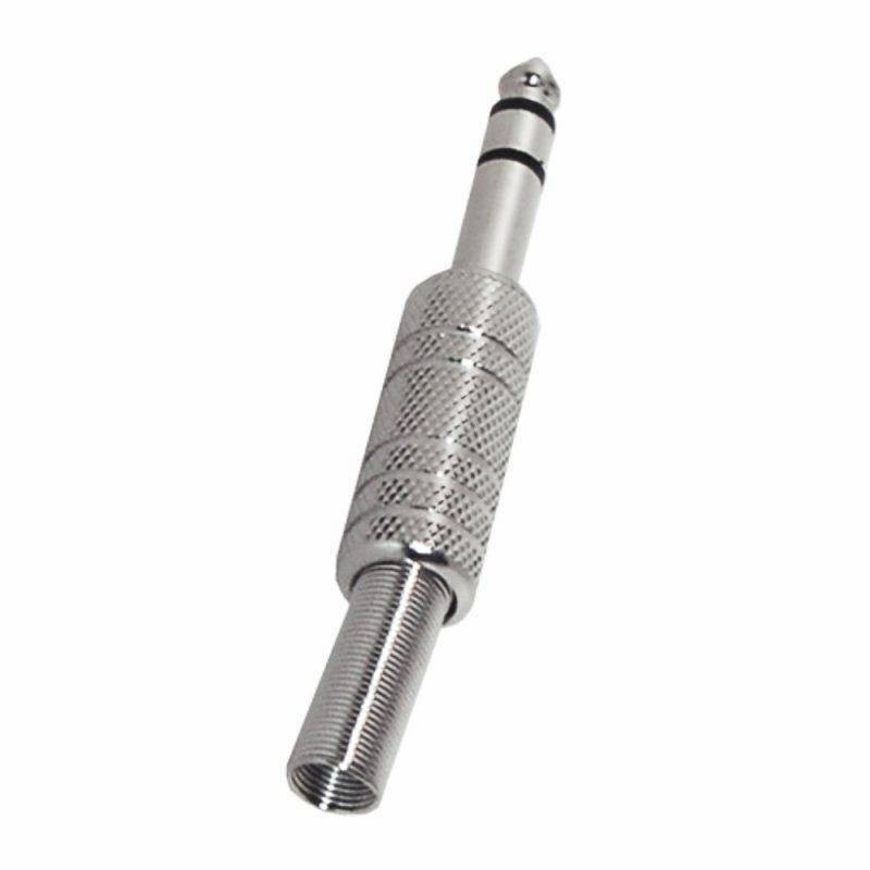 Conector TRS 6.3 mm. metal con resorte