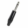 Conector TS de 6.3mm con capucha de baquelita estandar