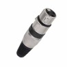 Conector XLR hembra 3 puntas con seguro negro