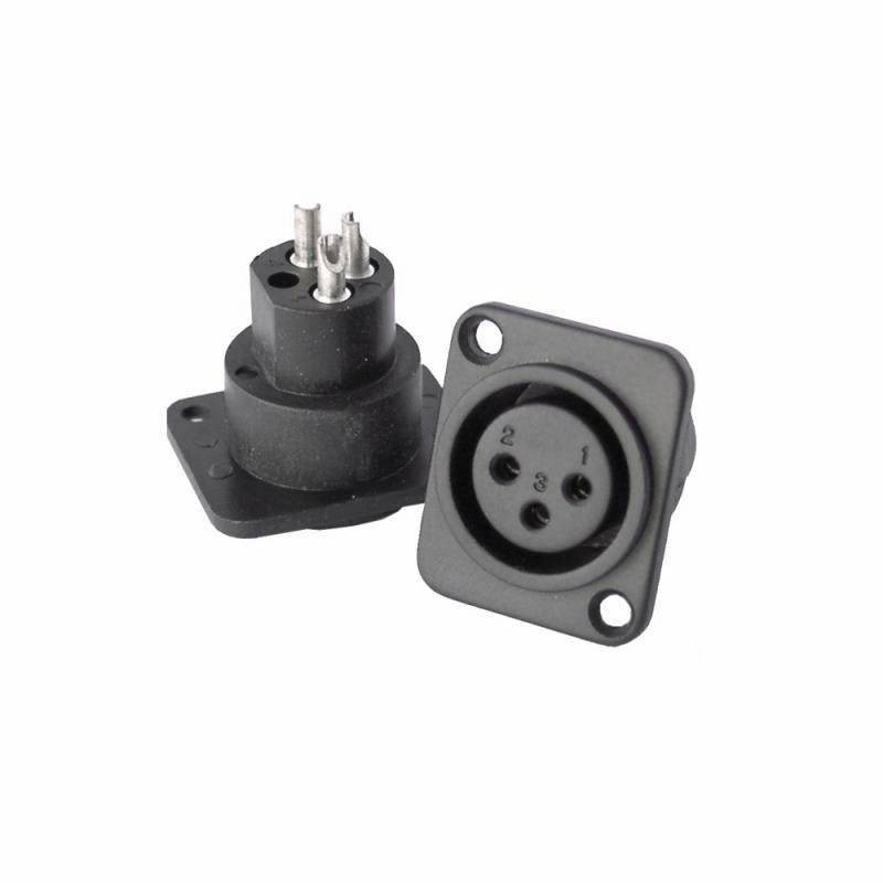 Conect.xlr hembra p/chasis plastico