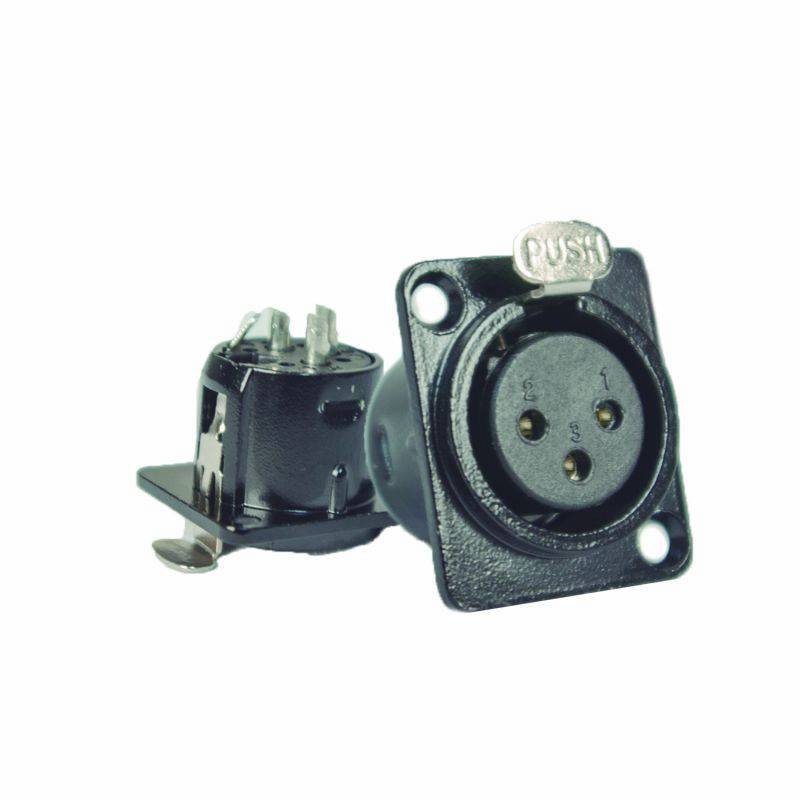 Conector XLR hembra metal para chasis