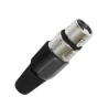 Conector XLR hembra 3 puntas con aislante y seguro negro