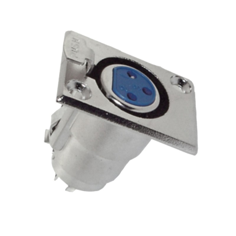Conector XLR hembra metal para chasis con seguro