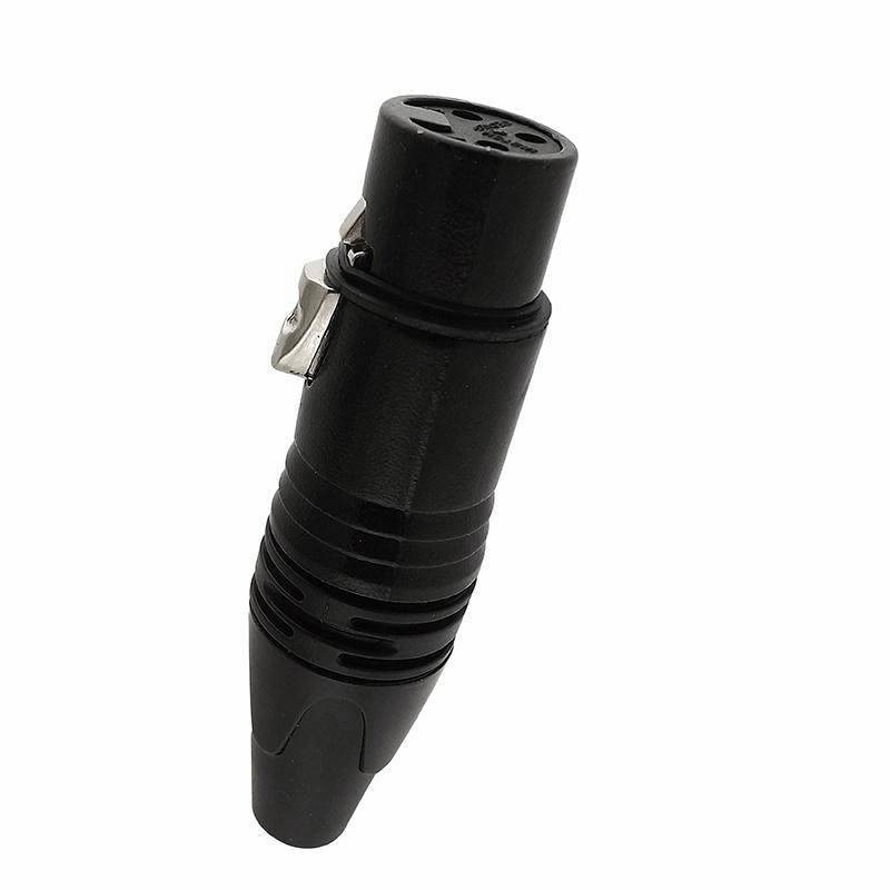 Conector XLR hembra 3 puntas con protector de cable