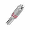 Conector RCA hembra metal con resorte rojo