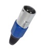 Conector XLR macho 3 puntas seguro y aislante azul