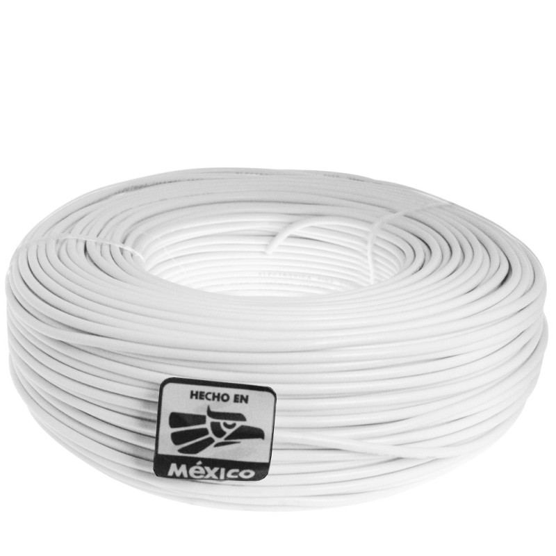 Cable flexible automotriz calibre 14 100m blanco