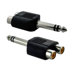 Adaptador 2 RCA hembra a 1...