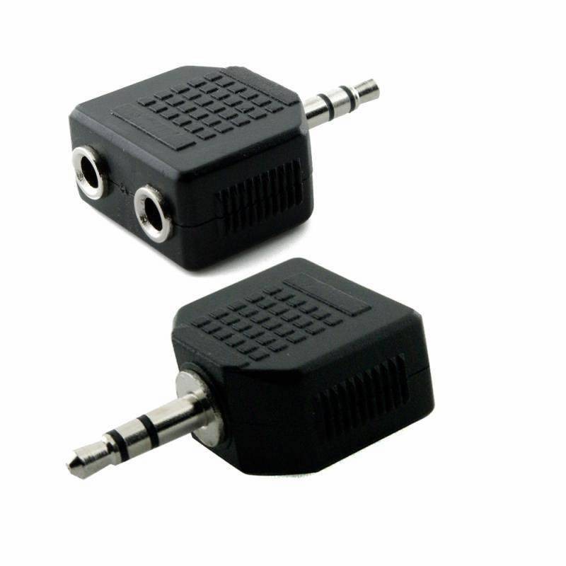 Adaptador 2 jacks 3.5 st a plug 3.5 st