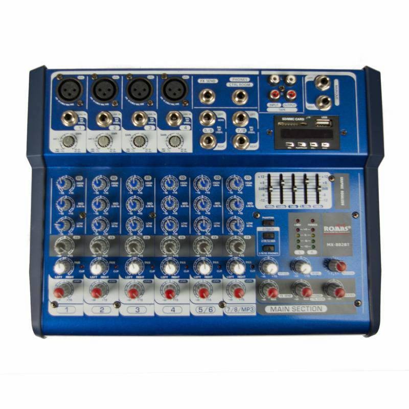 Mezcladora 8ch usb/sd/bluetooth