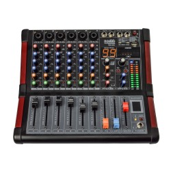 Mezcladora amp 6ch usb/sd/bt 250w