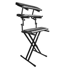 Soporte para teclado 3niveles doble abrazadera