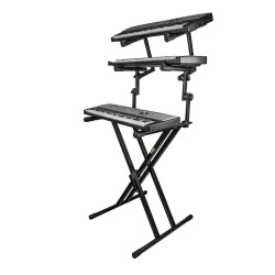 Soporte para teclado 3niveles doble abrazadera